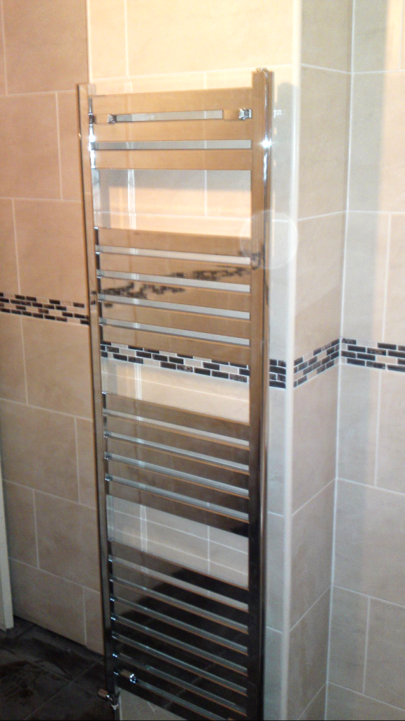 Heated Towel Rail in bathroom fitted by Handyman Yorkshire