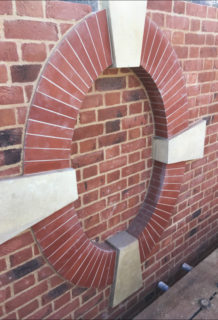Skilled brickwork oval by Northallerton Yorkshire based builder & sub contractor Wayne Hudson