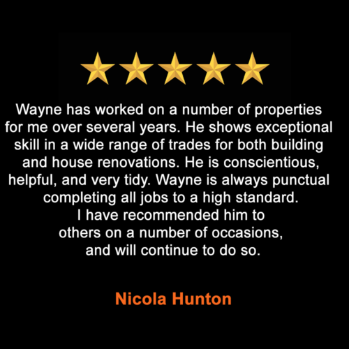 Wayne Hudson multi skilled builder & handyman in Yorkshire testimonial