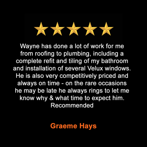 Roofing, Velux window installation & plumbing testimonial for Wayne Hudson Builder, Northallerton