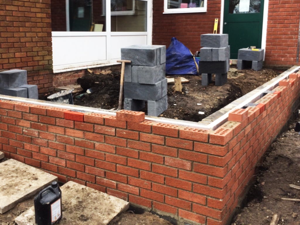 New build brickwork to a home extension in North Yorkshire by Wayne Hudson builder