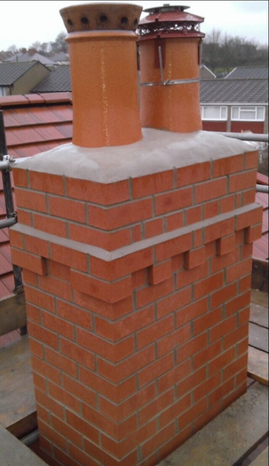 New brick chimney stack in Yorkshire by Wayne Hudson Builder
