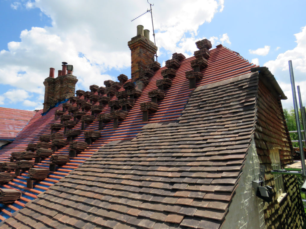 Re-roofing in Darlington County Durham, Edwardian house with plain tiles